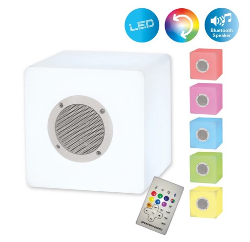Decorative cubes with Bluetooth "Cube" made of metal and plastic, with color changers and integrated LEDs