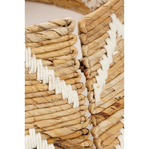 Kerstboomrok - H25 x Ø50 cm - Bananenblad - Bruin, Wit