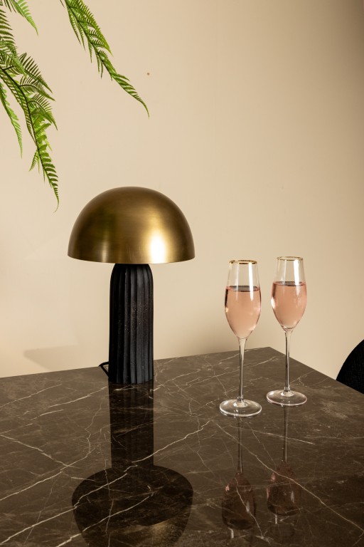 Plaza Bistrotable Square Brown Marble Taupe Base