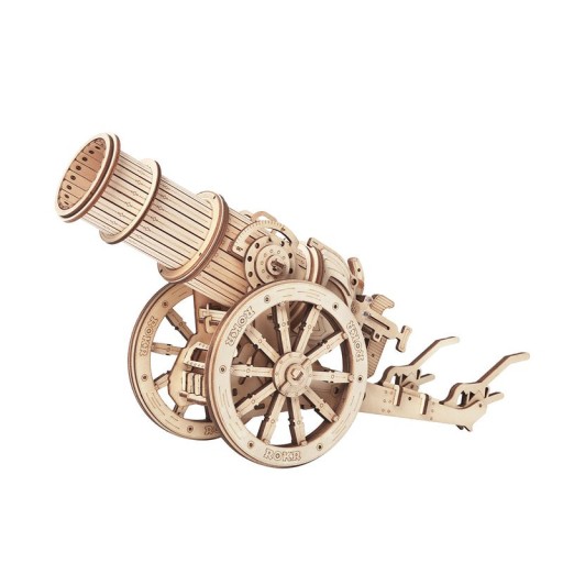 Wooden Puzzle 3D Cannon, Robotime, KW801, 32x13x21cm