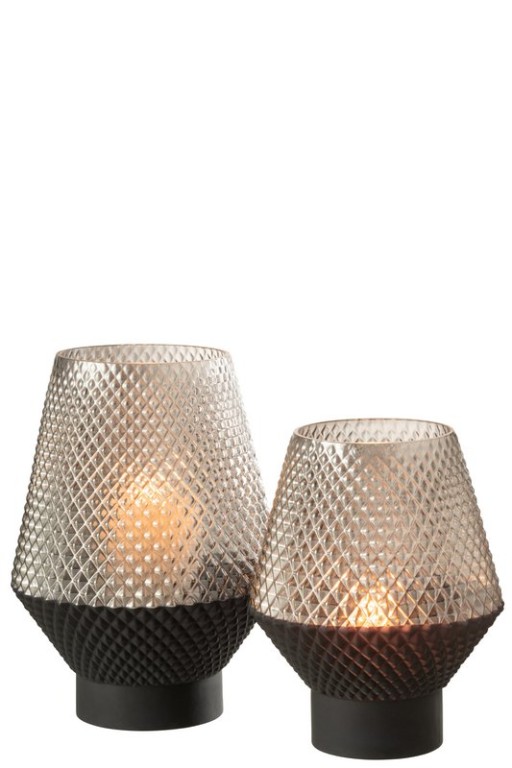 J-Line vase Motif - glass - gray - large