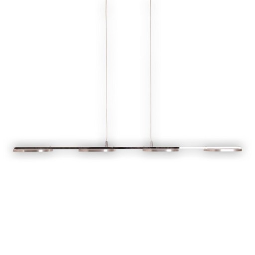 LED pendant light "Beam" made of metal and plastic in steel-blank, with integrated LED