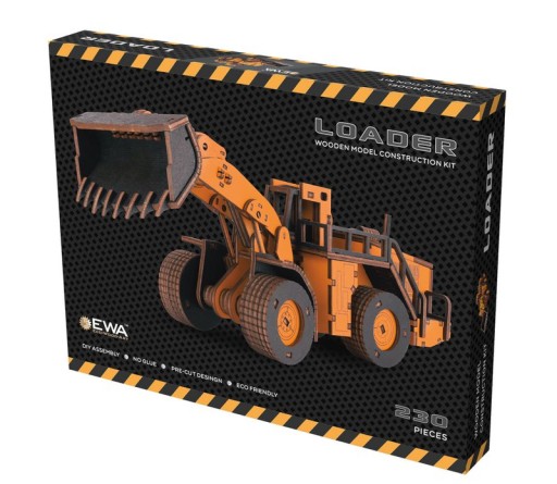 Eco Wood Art 3D Mechanical puzzle, Loader, 3984, Orange, 32.1x11.6x10.3cm