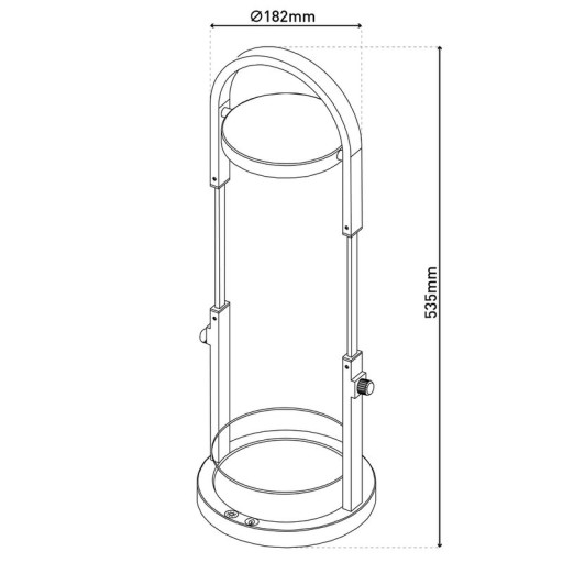 LED plant tablet light 53.5 cm high, made of metal and plastic in black, with integrated LED