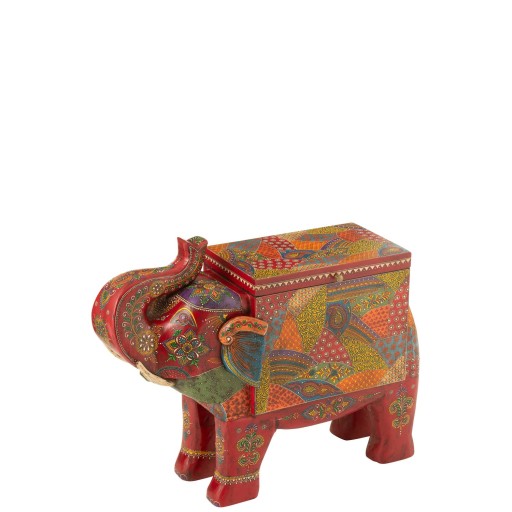 J-Line Koffer Olifant Delhi Mango Hout Mix