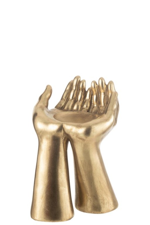 J-Line Candlestick Hands Resine Gold
