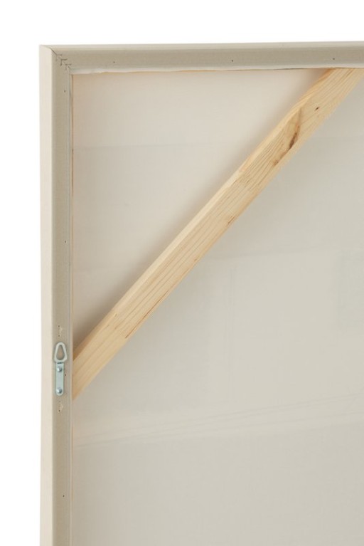 J-Line Painting Log Canvas/Pine Wood White