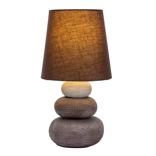 Ceramic table lamp "Stoney", ceramic table lamp in brown, with E14 socket, table lamp for dining room, living room, hallway or office, or as a bedside lamp, 31 cm high