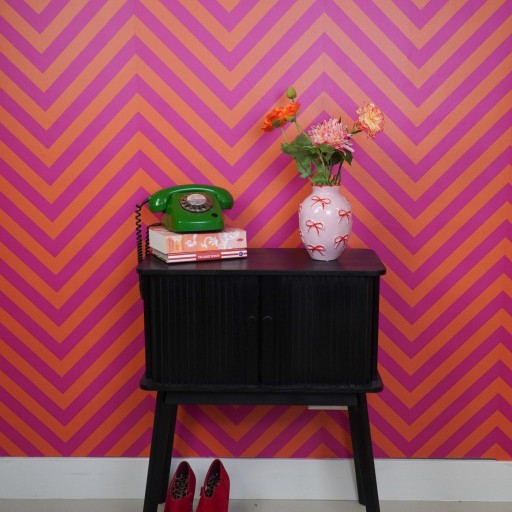 Vaas - Bloemvaaslinten - Lichtroze/rood -13,5x13,5x19cm