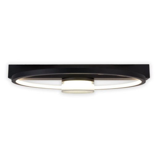 LED ceiling light "Cimo" made of black metal and plastic, 40 cm long, dimmable by wall switch