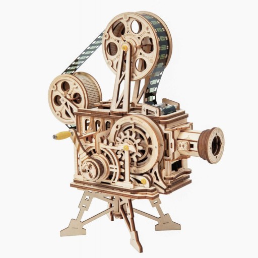 Wooden Puzzle 3D Vitascope/Movie Projector, Robotime, LK601, 25.5x13.3x22.3cm