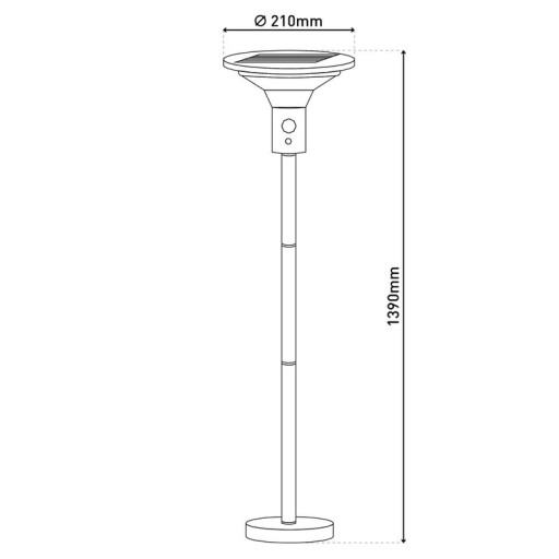LED Solarstehleuchte "NORA" , für Außen, Stehleuchte - Metall und Kunststoff in Schwarz, mit integrierter LED