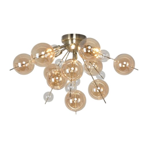 Deckenleuchte "EXPLOSION" amber aus Metall und Glas, G9 Fassungen, Deckenlampe für Esszimmer, Wohnzimmer, Diele oder Büro, Ø57 cm