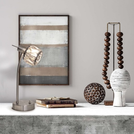 LED table lamp "Josefa", table lamp made of metal and glass in stainless steel optics, with E14 version Filament lamp included, light for living room, dining room, hallway or hallway 34.5 x 17.5 cm