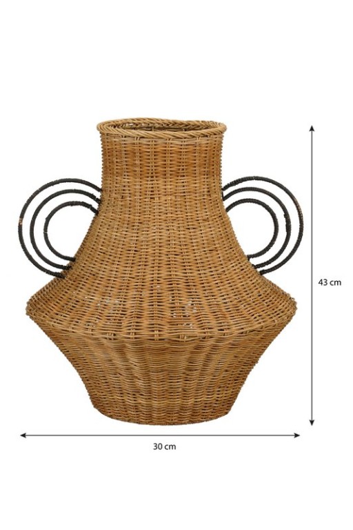 Fabiola Decoration vase - H43 x Ø30 cm - Rattan - Brown