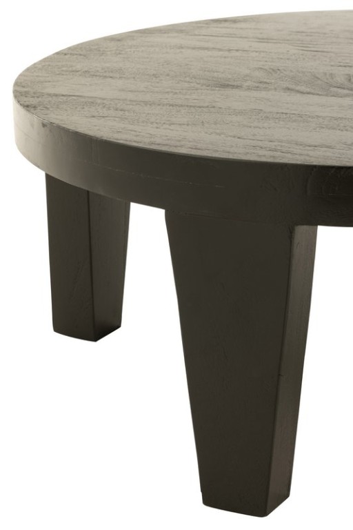 J-Line Coffee Table Round Mango Wood Matte Black