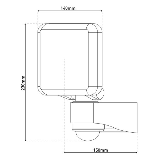 LED external wall lamp "Jaro" with 360 ° motion detector, made of plastic in anthracite, with integrated LED