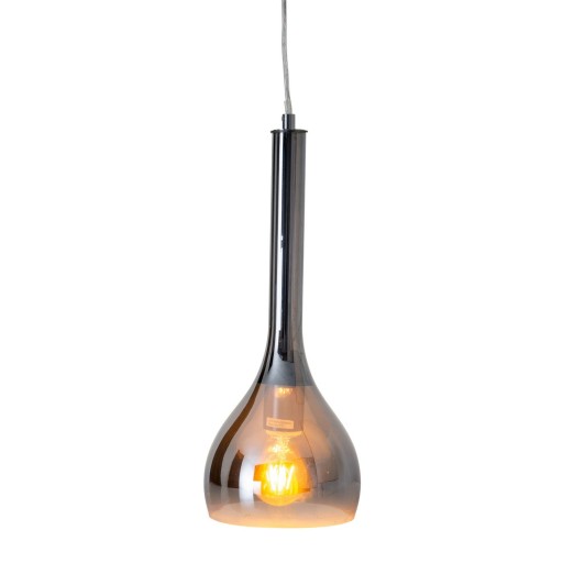 Hanger lamp "vaso", hintlamp gemaakt van metaal en rookglas in antraciet, E27 -aansluiting, voor eetkamer, woonkamer, hal of kantoor, met een Øvon 16 cm