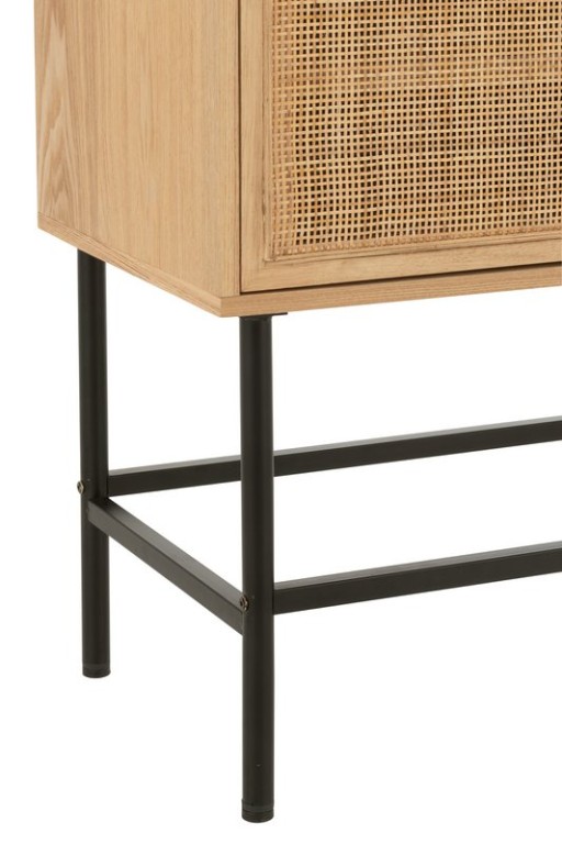 J-Line Cabinet Square MDF/Metal Naturel/Black Small