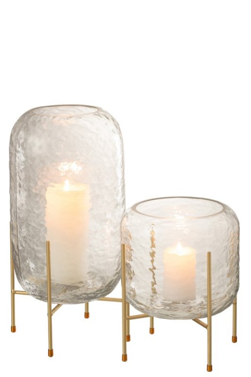 J-Line vase Round On Foot - glass - transparent - large