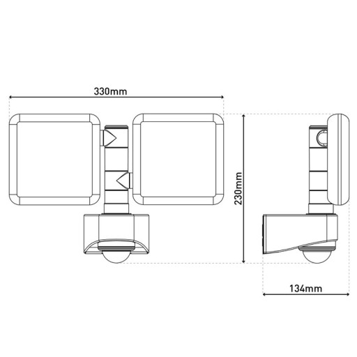 LED external wall lamp "Jaro" with 360 ° motion detector, made of plastic in anthracite, with integrated LED