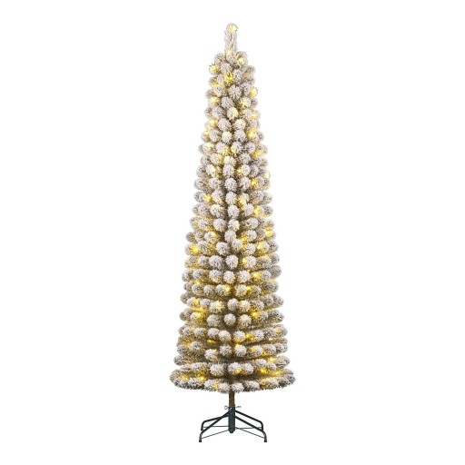 Charlton Smalle Kunstkerstboom LED 155 cm Groen Frosted | Natuurlijke Look - Product afbeelding