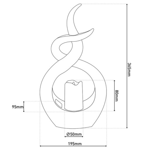 LED solar decol light "candle flame", for outside, brown plastic, integrated LED.