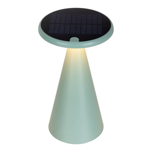 Solar battery table lamp "Palu" for outside and inside, made of plastic in green, 20 cm high