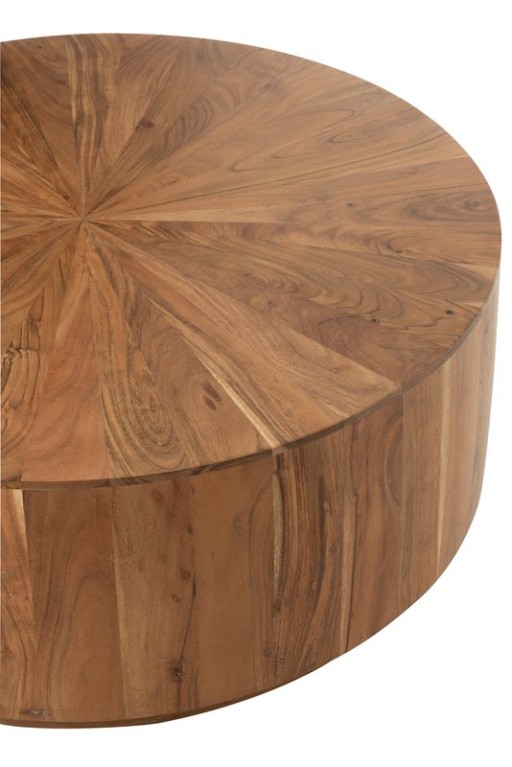 J -Line Coffee Table Round - Wood - Natural