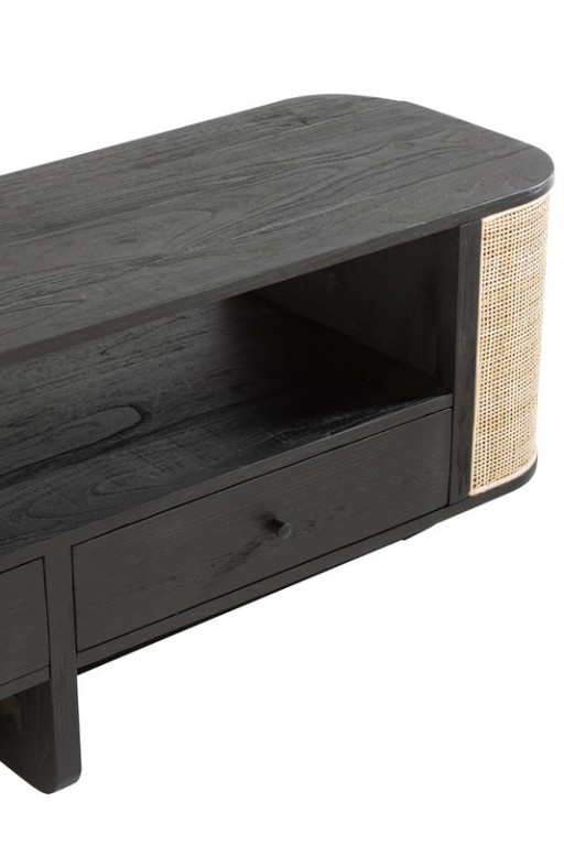 J-Line Molly TV cabinet - wood - natural/black - home accessories