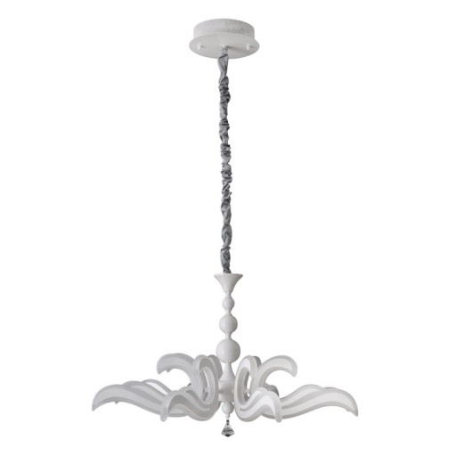 LED crown "Ludwig" white Ø 66cm, with firmly installed LEDs, metal in white
