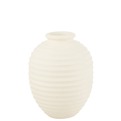 J-Line bloempot Ovaal Terracotta - keramiek - wit - large - 66 cm hoog