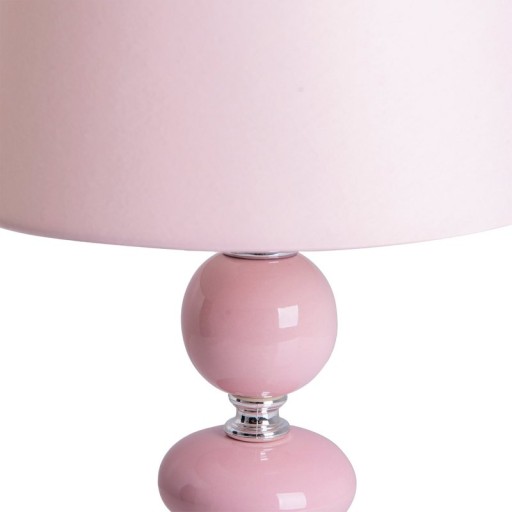 Ceramic table lamp "Araga" 36 cm high, table lamp made of metal, ceramic, with text blades, pink, with E14 socket, lighting for dining room, living room, hallway or office,