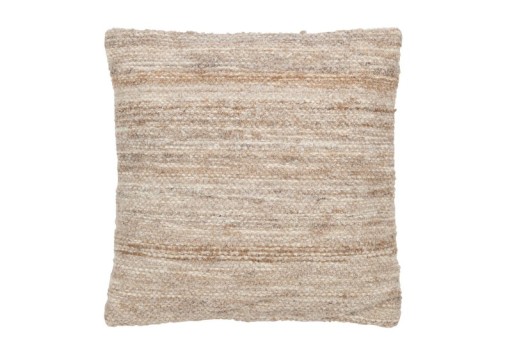 J-Line cushion Two-tone Fabric - wool - beige