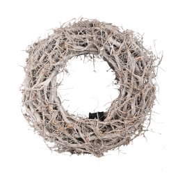 Hein White Wash Wood Wreath With LED Light M