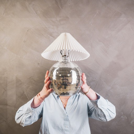 LAMP - TAK LAMP DISCO BALL - Glas - zilver - 20x20x20cm