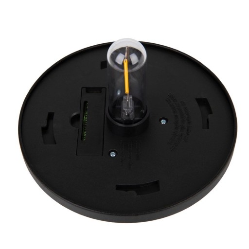 Solar-deco-earth spit "Simon" 54.7 cm high, made of black metal and structured glass, integrated LED, warm white.