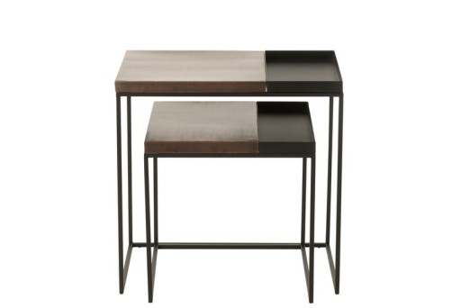 J-Line side table - metal - bronze/black