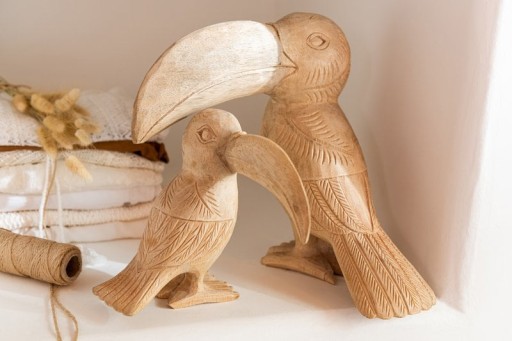 J-Line Toucan decoration - wood - natural - S