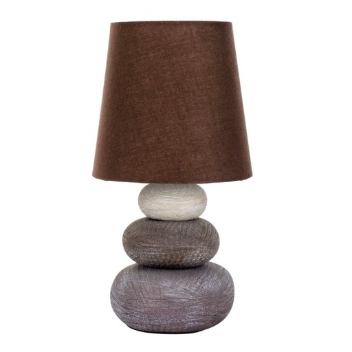 Ceramic table lamp "Stoney", ceramic table lamp in brown, with E14 socket, table lamp for dining room, living room, hallway or office, or as a bedside lamp, 31 cm high