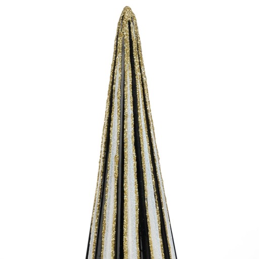 Decoratie Kerstboom - H40 x Ø9 cm - Glas - Wit, Zwart