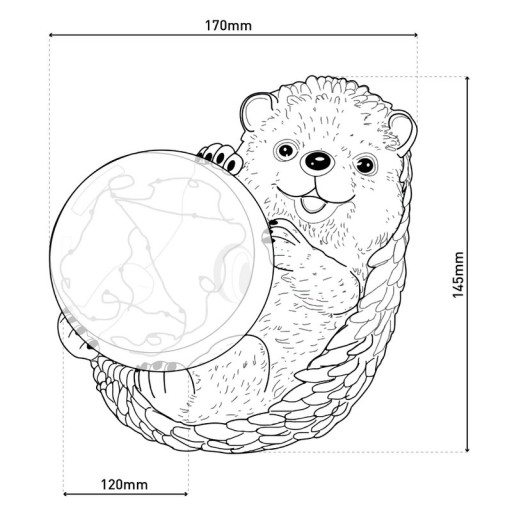 LED Solarleuchte "Igel" für Terrasse und Garten, aus braunem Kunststoff, mit fest verbauten LEDs, Deko Lampe für Außen 17 x 14,5 x 12 cm