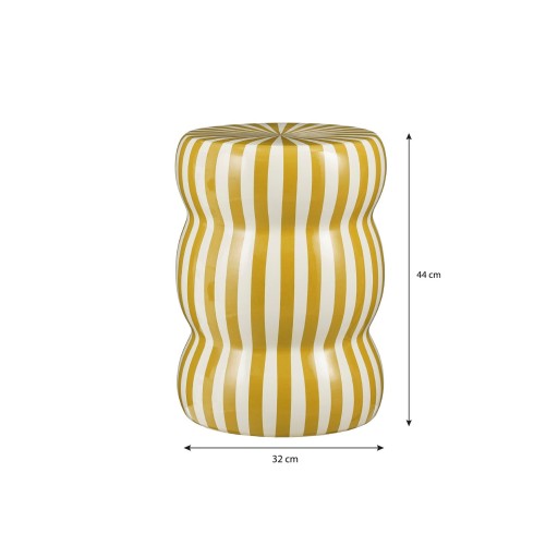 Skipper Bijzettafel - H44 x Ø32 cm - Keramiek - Crème, Oker