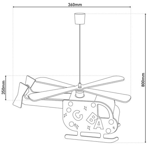 Kinderpendelleuchte "HUBERT" Hubschrauber
