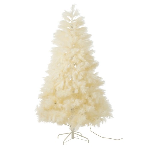 J-Line Kerstboom 400 Led Pampa Metaal Ecru