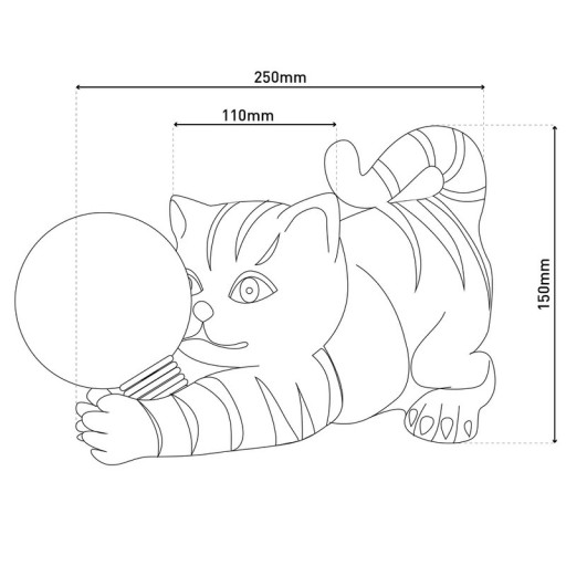 LED solar outdoor lamp "Cat" 25 cm long-outside decoration made of brown plastic with integrated LEDs