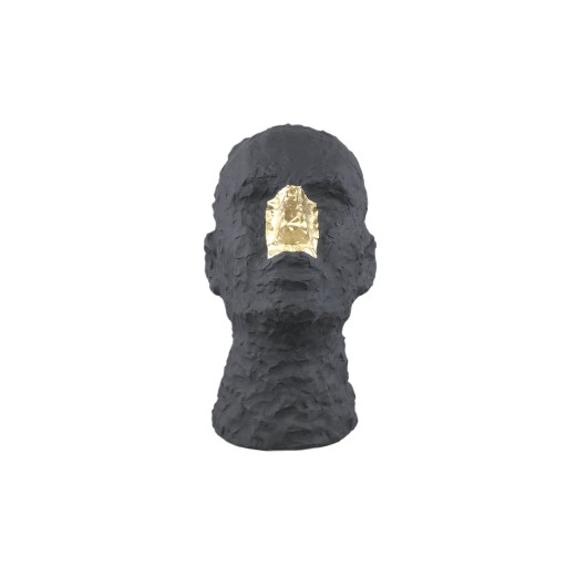 Bertrand Black Ceramic Head Statue With Gold Nose