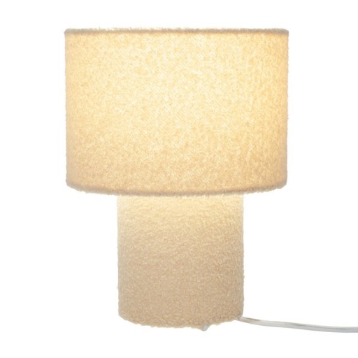 Table lamp "Fluffy" with text blades and foot in Almond, E27, approx. 31 cm high