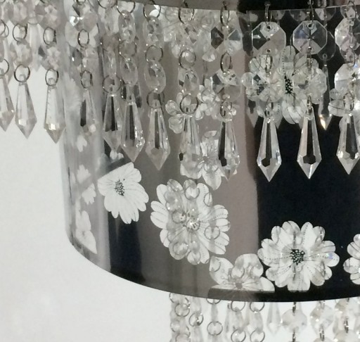 Acrylic pendant lamp "Fancy" of modern chandeliers made of metal and plastic in chrome, with E27 version and an Øvon 32 cm