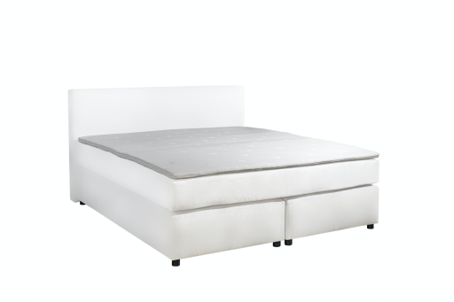 Mörgenn Boxspring Parga | Lederoptik Weiß | Komplett-Set 180x220 cm